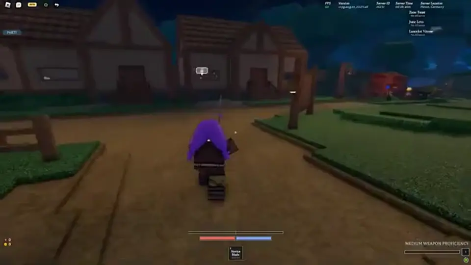 Clover RPG first-town HUD with no in-game Trello link